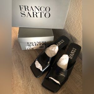 Franco Sarto - Open Toe, 3 inch Heels - Black- Size 8.5